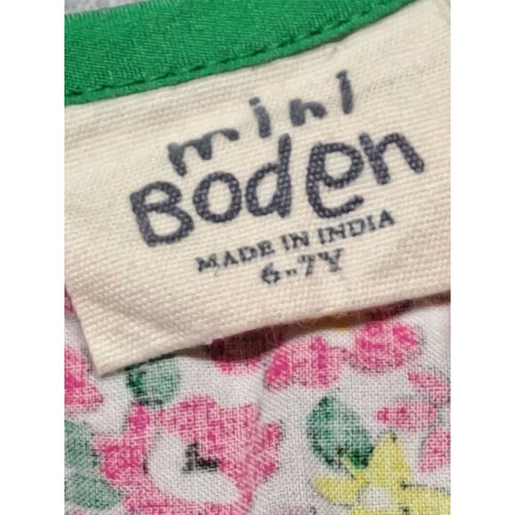 Mini Boden Shirred Girls Floral Cap Sleeve‎ Top Tunic Size 6-7Y 100% Cotton - Picture 9 of 9
